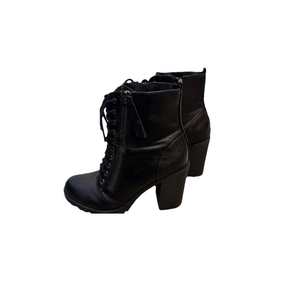 Soda Black Faux Leather Lace Up Combat Boots Side Zip Witchy Gothic Women's Sz 8 - Picture 7 of 16